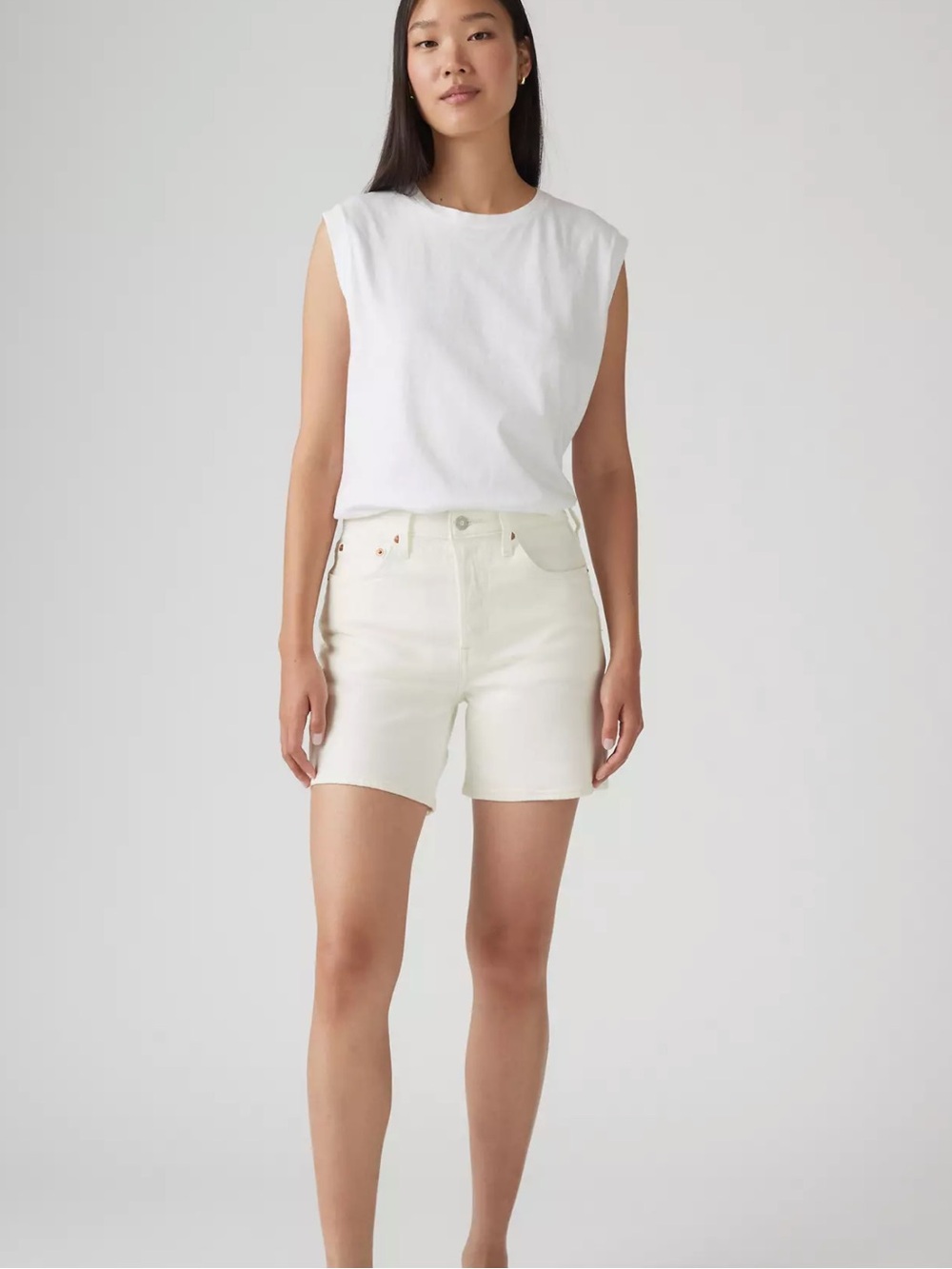 Levi's Cream High-Rise Women's Denim Shorts